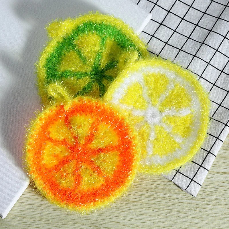 3PCS/LOT Korean Lemon Shape Dish Cloth Acrylic Washing Towel Magic Kitchen Cleaning Wiping Rags