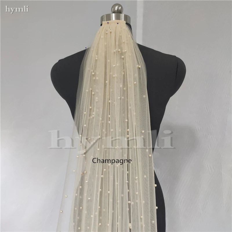 Pearl Veil with Metal Comb , Elbow Length Wedding Veil ,Fingertip Length Bridal Veil , Waltz Veil ,Chapel Veil , Cathedral Veil