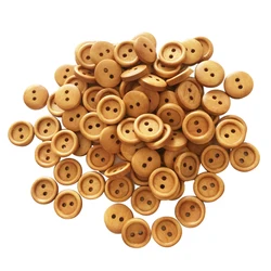 100Pcs Novelty Baby Buttons Wood Wooden Buttons Sewing Card Making 13mm 15mm