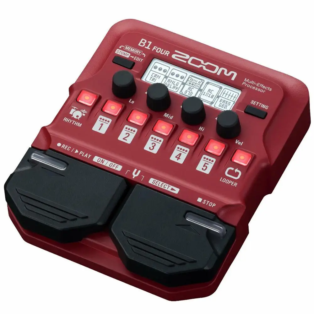 Zoom B1 four bass guitar multi effect processors, guitar single effect device, preamplifier, Guitar Effect Pedal