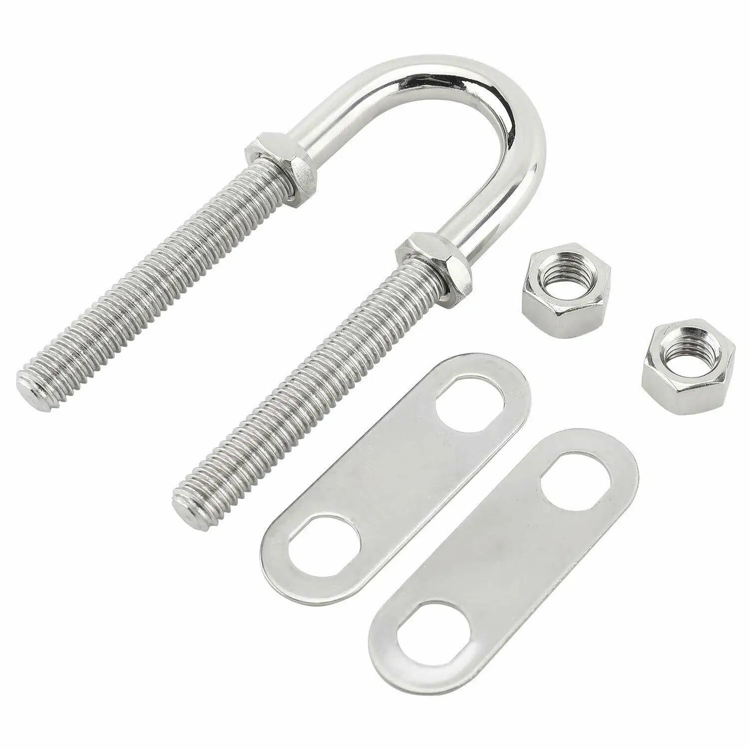 ISURE MARINE 2Pcs Stainless Steel 304 Bow Stern Eye U-Bolt Boat  Rigging Cleat M8 M10 M12