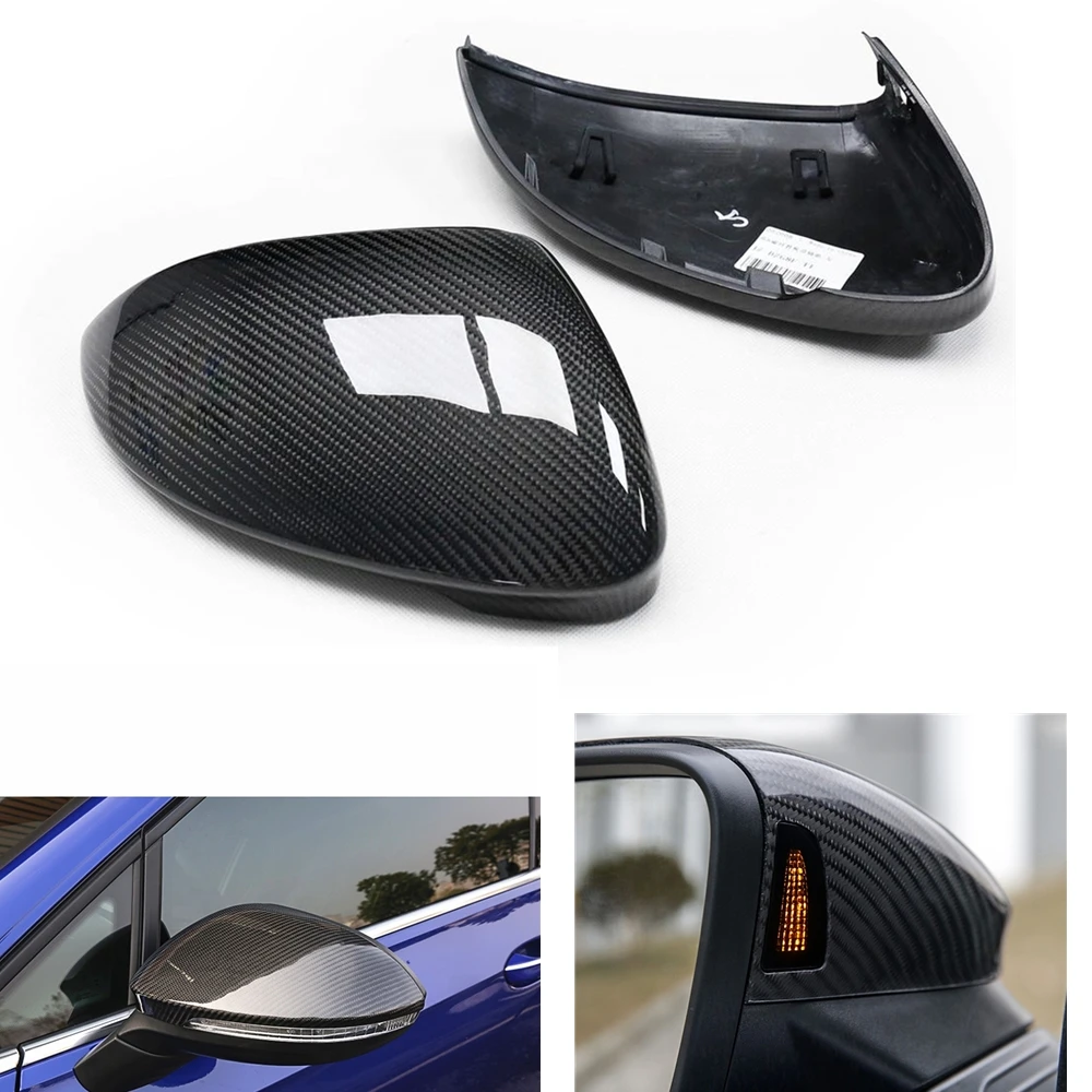 

Mirror Cover For Volkswagen VW Golf 8 MK8 VIII 2020 2021 With Lane Assist Carbon Fiber Car Rear View Cap Case Shell Replacement