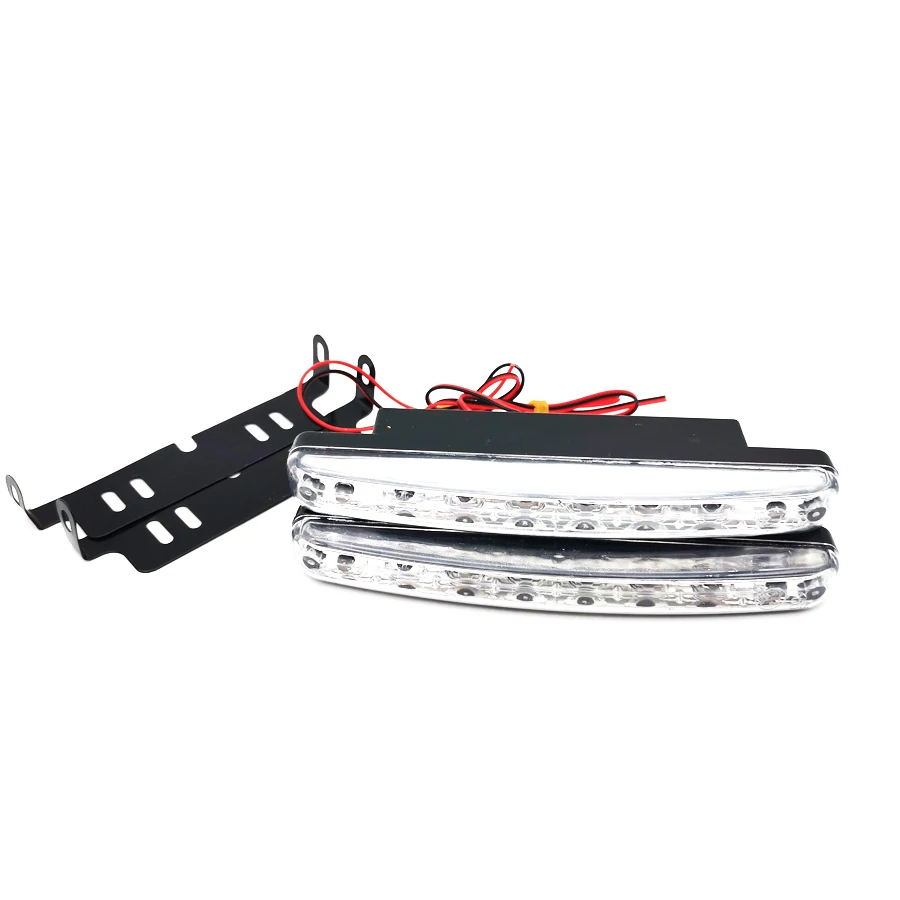 

1 Pair 8 LED 12V White Euro Driving Fog Lamp DRL Daytime Running Lights For BMW
