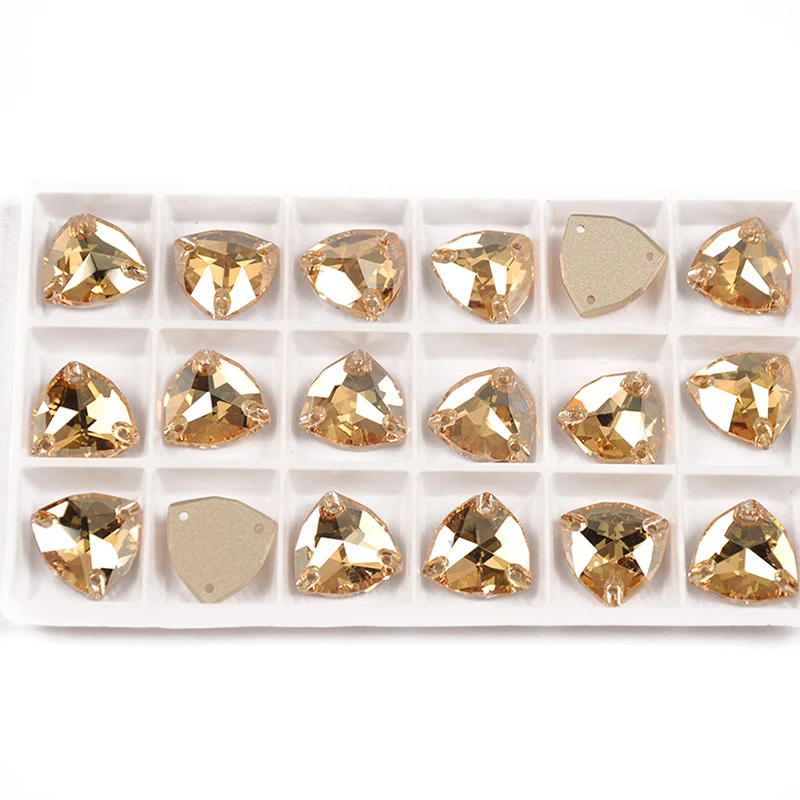 YANRUO 3272 Trilliant Golden Shadow Glass Stones strass Gems Gold Fltback Crystals per accessori per abiti da cucito