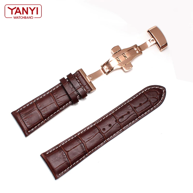 Genuine Leather Watch Strap 21mm 22mm 23mm 24mm watchband pin Clasp mens leather bracelet general watch band alligator grain
