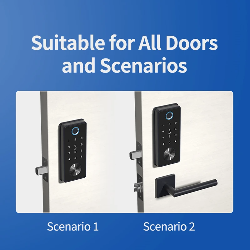 RAYKUBE T1 Black TT Lock Bluetooth Deadbolt TTlock APP Door Lock Smart Card Electronic For Security Mortise Smart Home