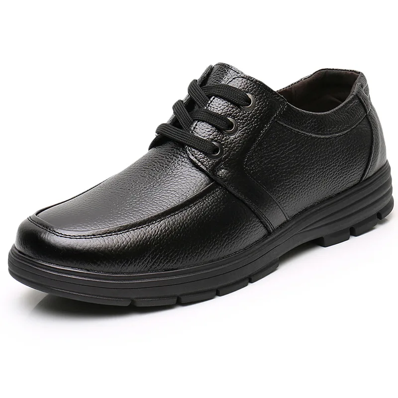 High Quality Genuine Leather Shoes Men Flats Fashion Men\'s Casual Shoes Brand Man Soft Comfortable Lace up Black 99