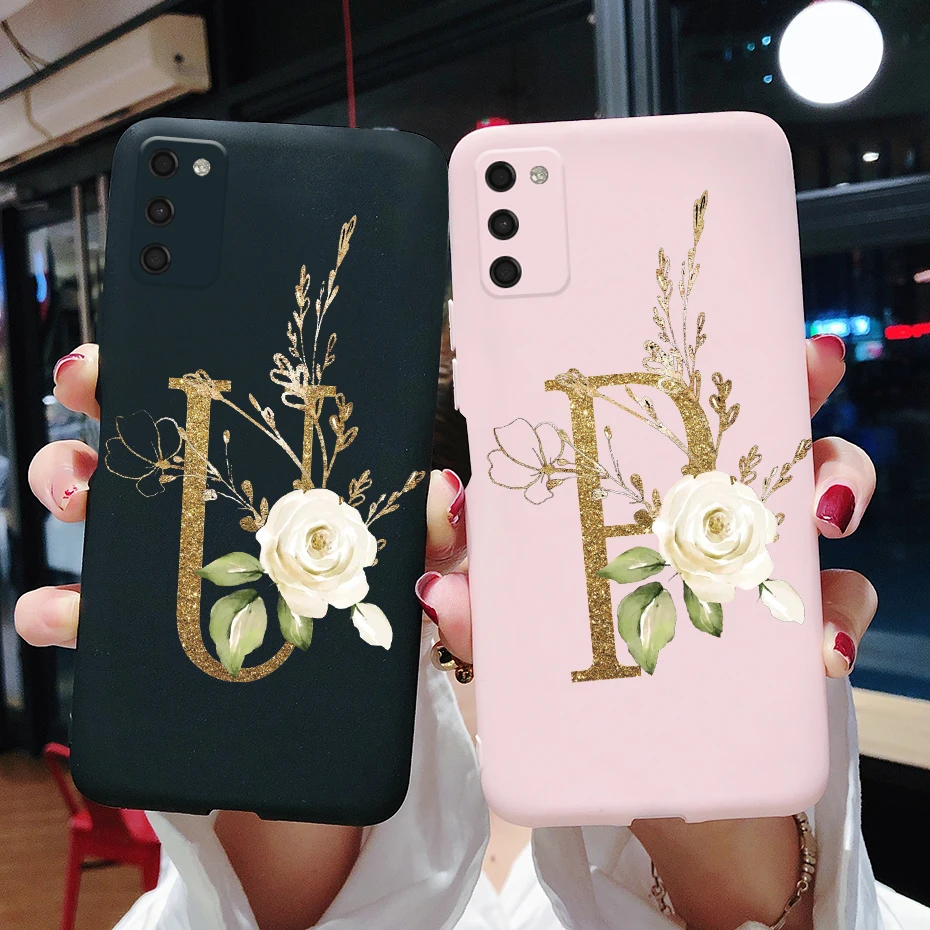 For Samsung Galaxy A03s Case SM-A037F Soft Silicone Cute Letters Back Cover For Samsung A03s A 03s 03 s A037F Phone Cases Bumper