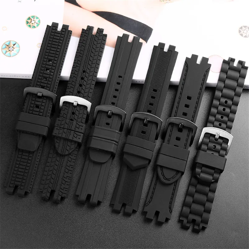 Soft silicone Watchband for Casio PRG-300 330 PRW-3000 PRW-3100 PRW-6000 PRW-6100 Modified Resin rubber Watchstrap 24MM bracelet