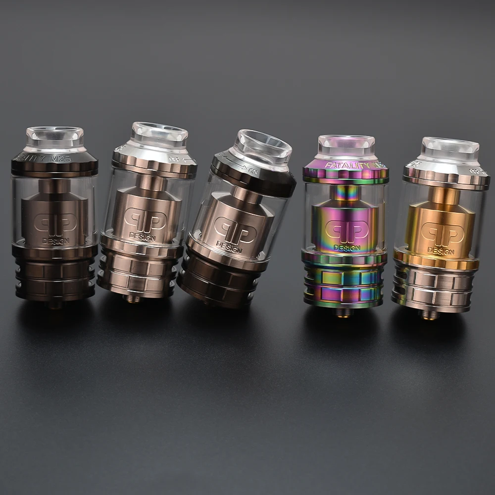 QP Designs Fatality M25 RTA 316SS ด้านบนบรรจุ Rebuildable Vape 4Ml/5.5Ml ความจุ25มม.ม้วนหรือ Dual Coils Atomizer