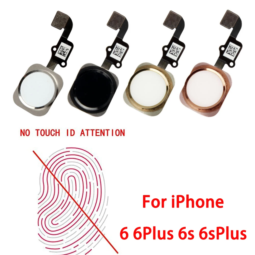 Home Button With Flex Cable For iPhone 6 6P 6s Plus NO Touch id With Rubber Ring Replacement