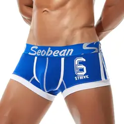 SEOBEAN Brand Cotton men's Print Boxers Man Underwear Male Pouch Boxers Shorts male boxers