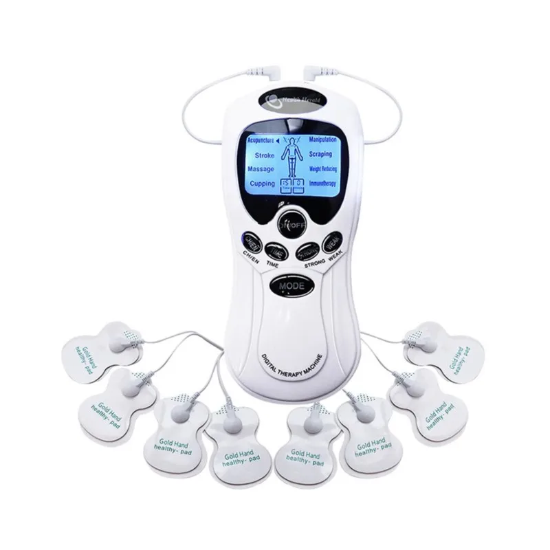 

Blue screen hole double digital meridian massage instrument household mini massager battery pulse fields