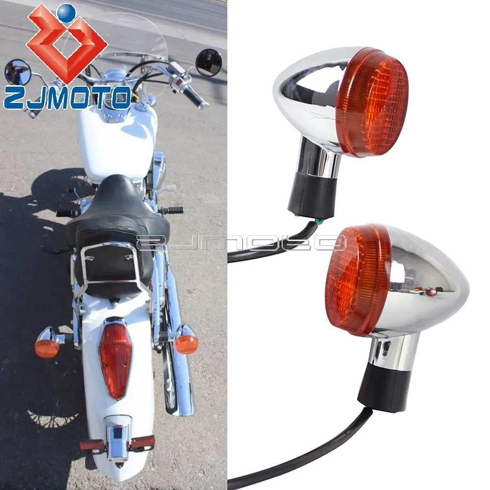 1 Pair Rear Motorcycle Turn Signals Light For Honda Shadow 400 750 VT750 2004-2007 Turn Indicator Lights Blinkers