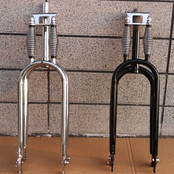 Retro Bike 26 Inch*4.0 Fat Wheel Double Spring Damping Bike Fork / Fuel Bikes Fork / Modified Bicycle Fork, Vintage Bike Fork