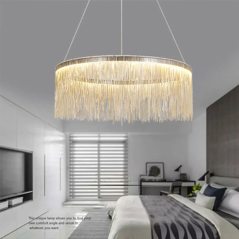 

Современная оригинальность люстра с кисточками Лофт гостиная спальня алюминиевый Декор светодиодный подвесной светильник Интерьер подвесной светильник