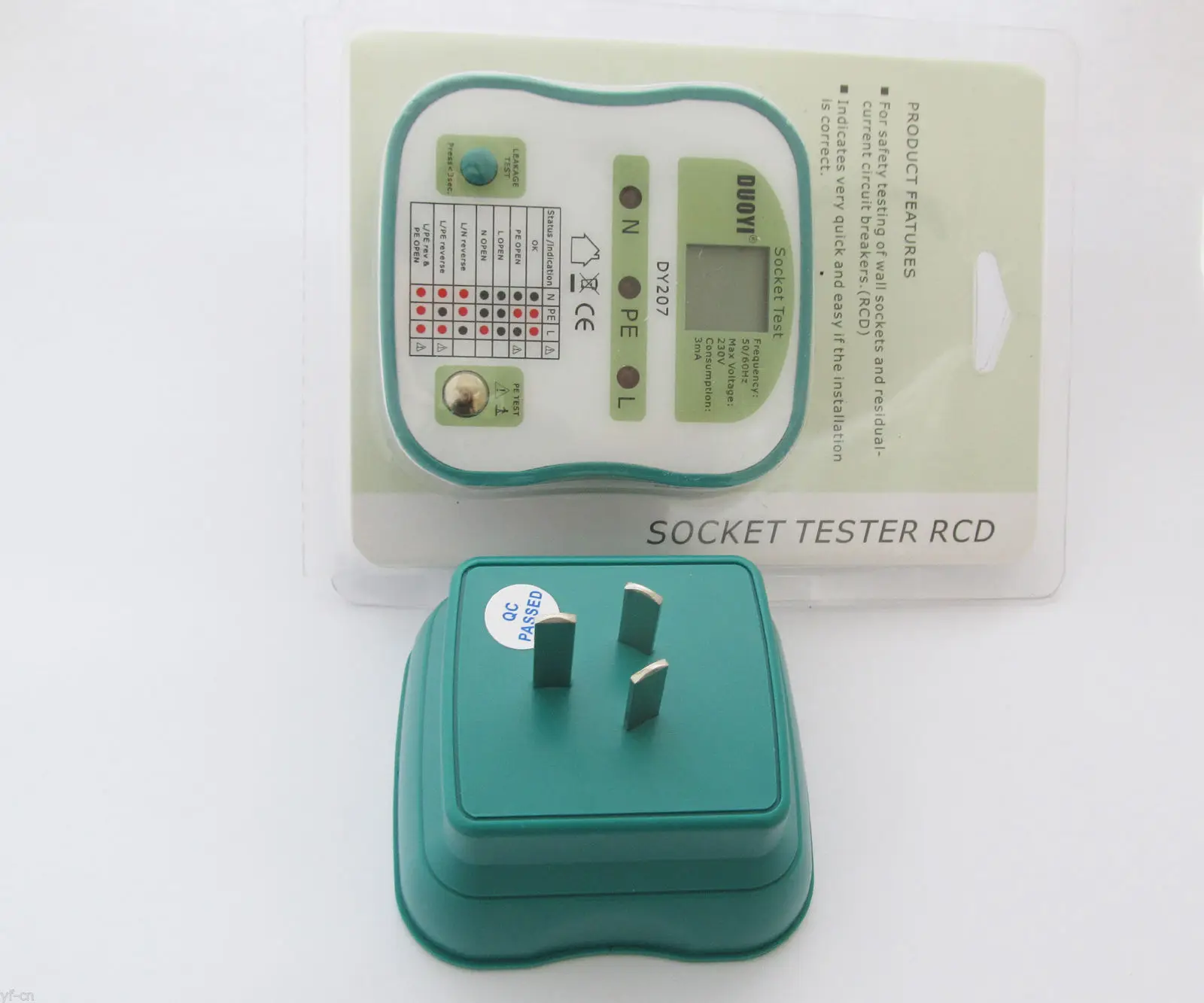 1pc DUOYI DY207 Electrical Socket Tester RCD Plug ( AU ) Europe Version