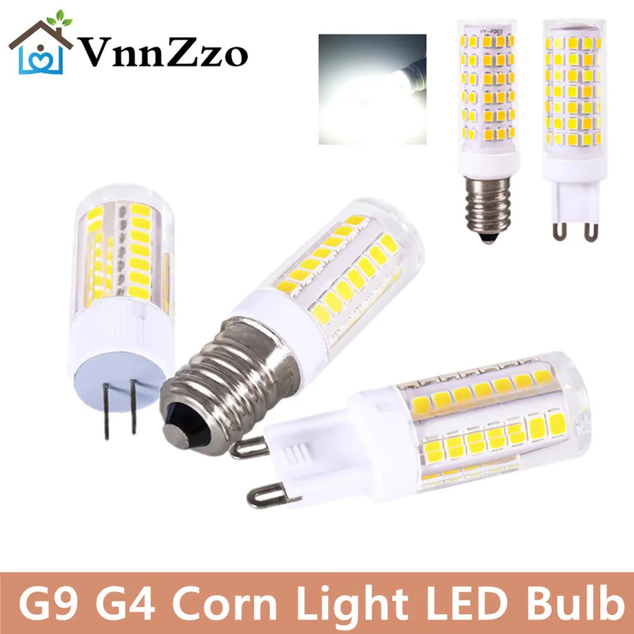 VnnZzo หลอดไฟ LED 3W 5W 7W G4 G9 E14 LED หลอดไฟ LED หลอดไฟ LED AC 220V หลอดไฟ LED ข้าวโพด SMD2835 360มุมลำแสงเปลี่ยนหลอดฮาโลเจนหลอดไฟ