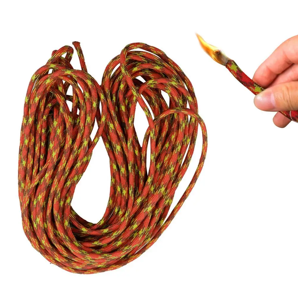 25feets Impervious Camping Wax Dipping Ignition Cord Tinder Wick Hemp Ropes Tools Outdoor Fire Starter Jute Tinder Igniting Rope