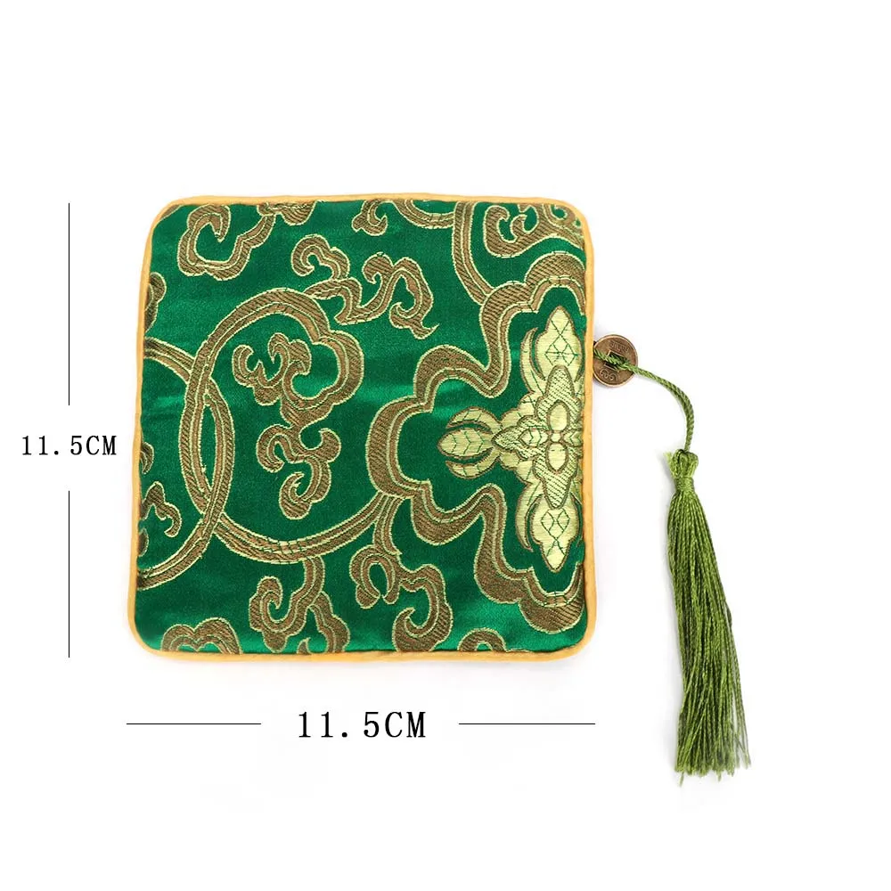 1Pc Jewelry Organizer Travel Trinket Cosmetic Storage Pouc Storage Pouch Handmade Tassel Zipper Gift Coin Purse Chinese Style