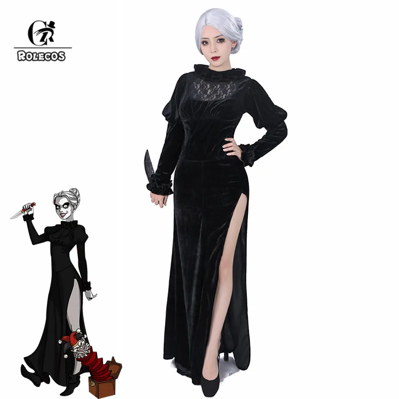 ROLECOS Mary Shaw Cosplay Costume Black Women Halloween Costume Horror Movies Dress Horror Films Black Ghost Conjuring Dress