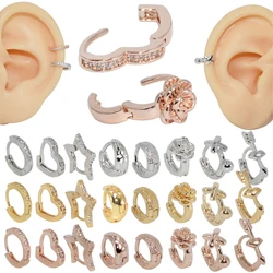 1 Piece Zircon Stud Ear Clip Tragus Cartilage Helix Earring Gem Ear Studs Cute Crystal New Style Fashion Body Piercing Jewelry