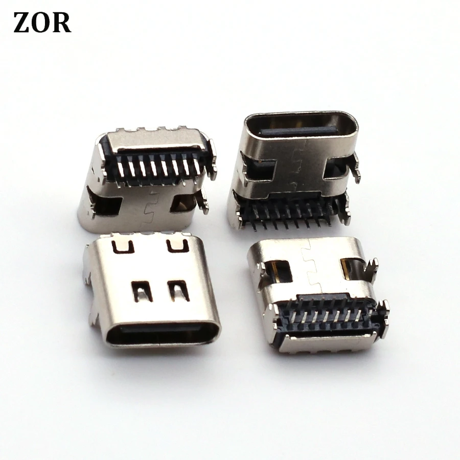 50PCS Type-C 16p Full Plug Double Row Pin Board High Speed Data Adapter USB Female Connector For JBL Charge 4