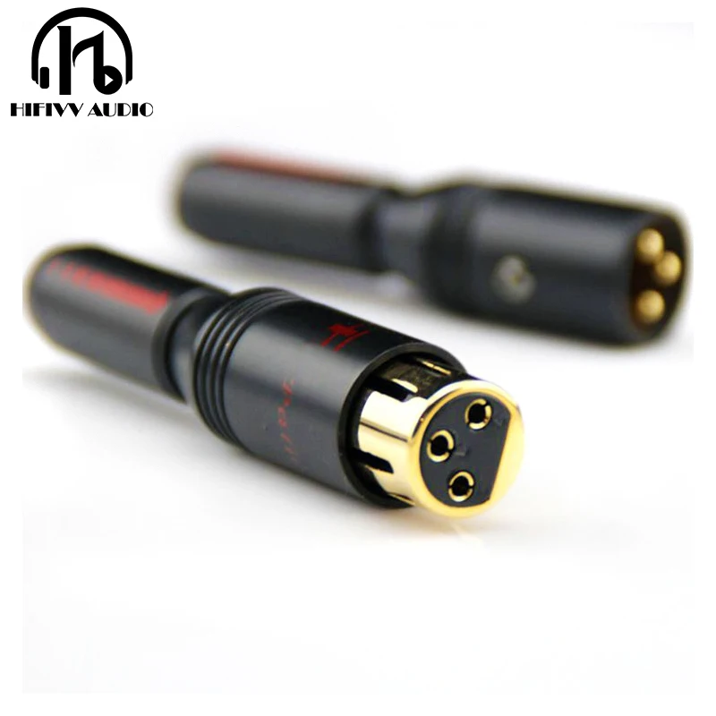 Gold-Plated XLR TO XRL 3 พินหญิงหรือชายปลั๊ก 6-10 มม.