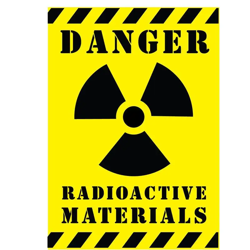 RuleMyLife 10CM*14.2CM Car Sticker Reflective DANGER RADIOACTIVE MATERIALS Warning Mark Decal C1-7555