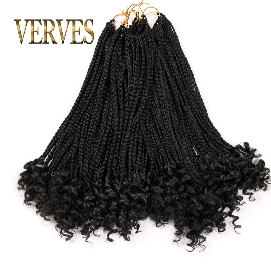 VERVES Box Braids Hair Synthetic 14 inch and 18 inch Crochet Hair Extensions 24 Strands/pack Ombre Braiding Hair Braids twist