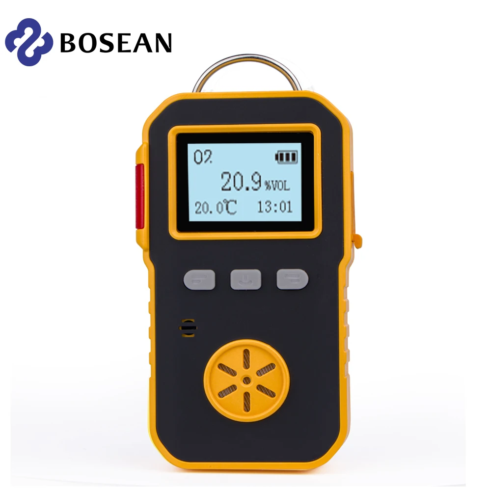 Bosean-detector de oxígeno profesional portátil, Analizador de gas, medidor de O2, monitor de medición 0-30% VOL, sonido y vibración de luz