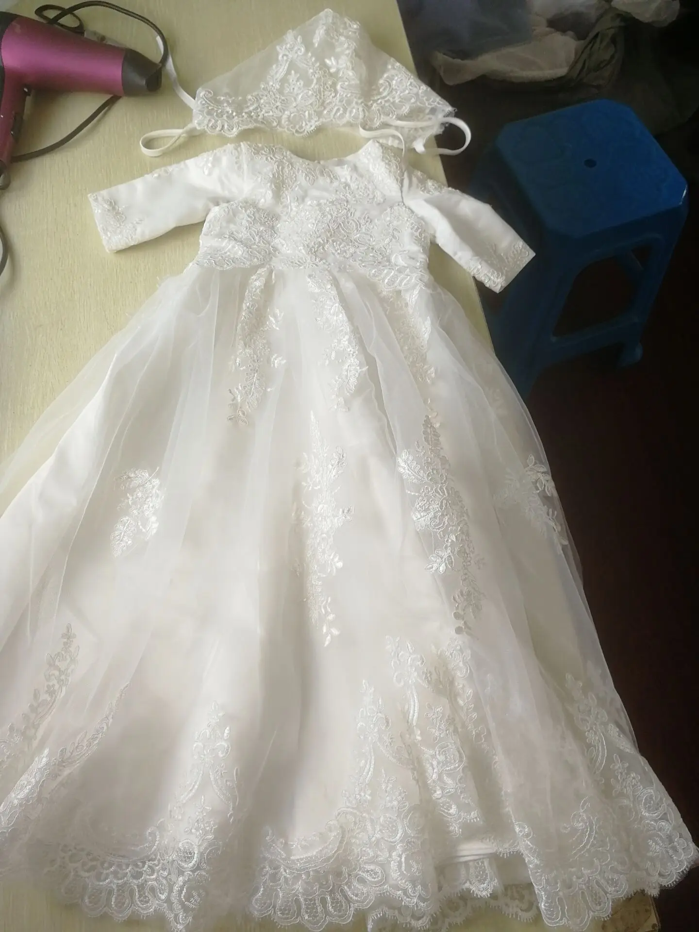 Vestido Vintage de bautizo para niña, primer año, fiesta de cumpleaños, boda, bautizo, ropa infantil