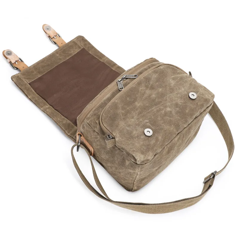 Vintage Canvas Photography Shoulder Bag Sling SLR Camera Carrying Case Small Travel Casual Messenger Bags for Nikon Sony Canon