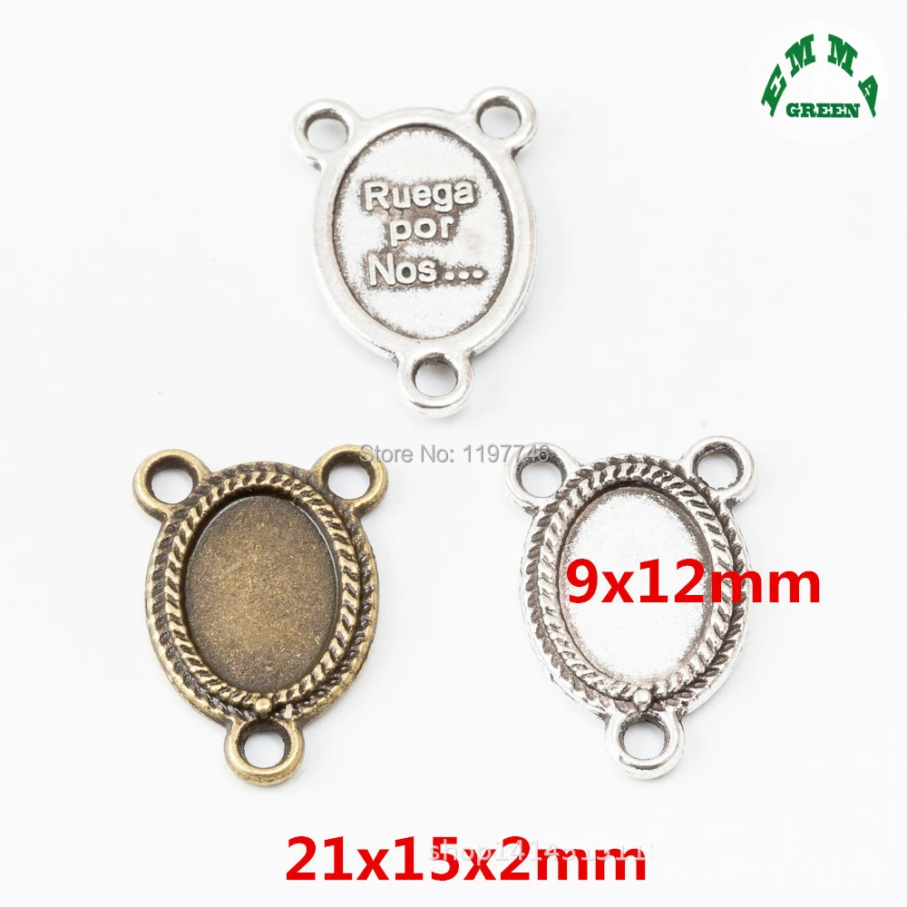 

Base Connector Charms Cabochon Base Tray 10pcs fit 9*12mm Bezels Blank Setting for Jewelry Making Findings Base Pendant