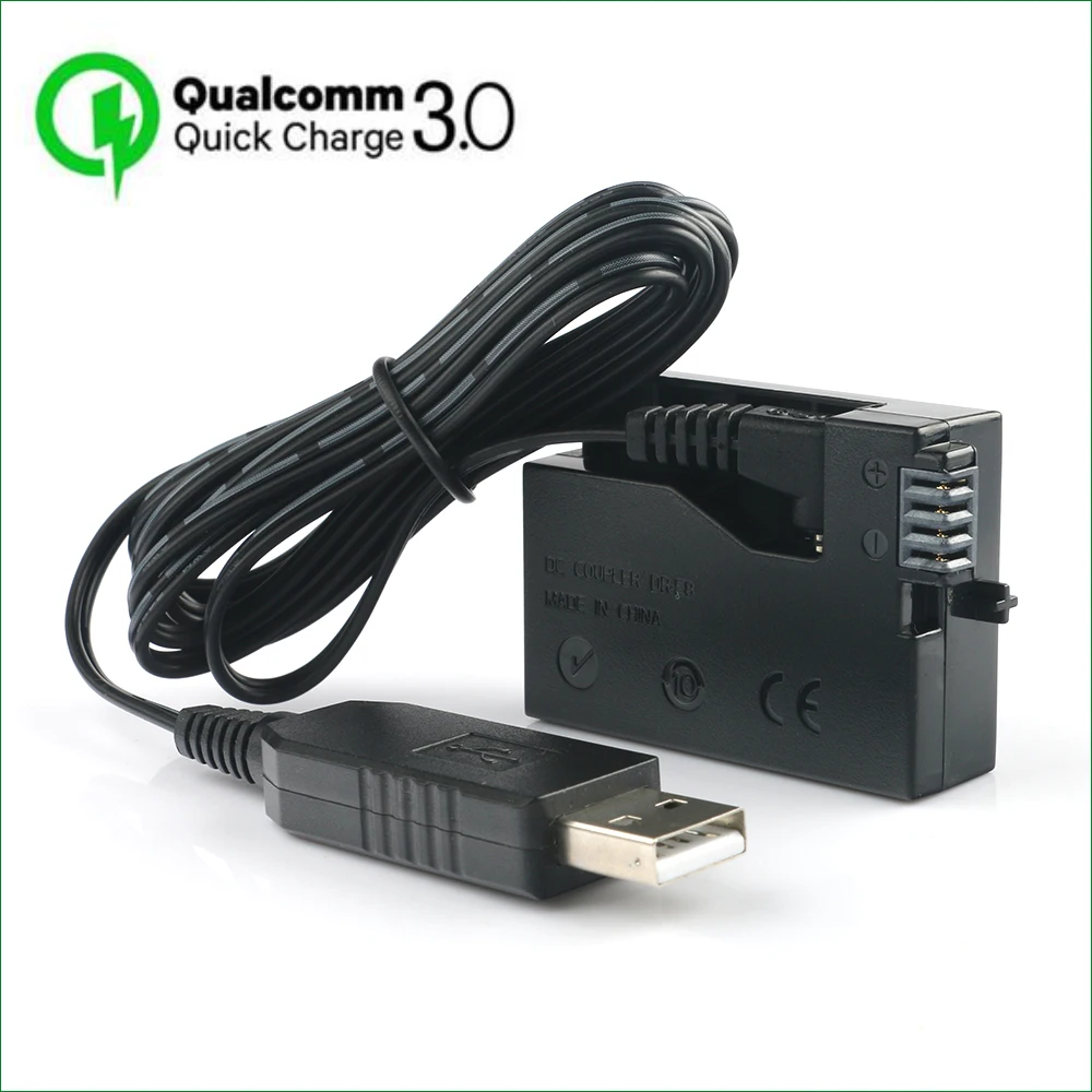 

QC3.0 USB TO LP-E8 LP E8 LPE8 Dummy Battery ACK-E8 DR-E8 DC Coupler for Canon EOS 550D 600D 650D 700D T2i T3i T4i X4 X5 X6i