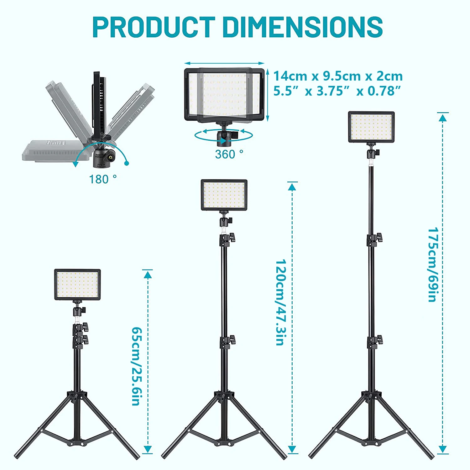 LED Video Light Panel Photography Lighting Photo Studio Lamp Kit 2 Pack For Shoot Live Streaming Youbube With Stand RGB Filters