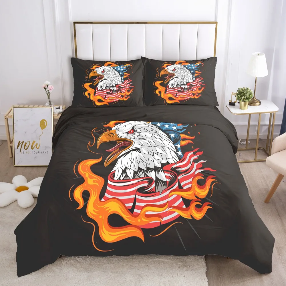 3D Bedding Set 3 Piece Quilt Covers and Pillowcases Comforter Case Duvet Cover Sets Animal Lion Queen Full Twin Size Bed Linen