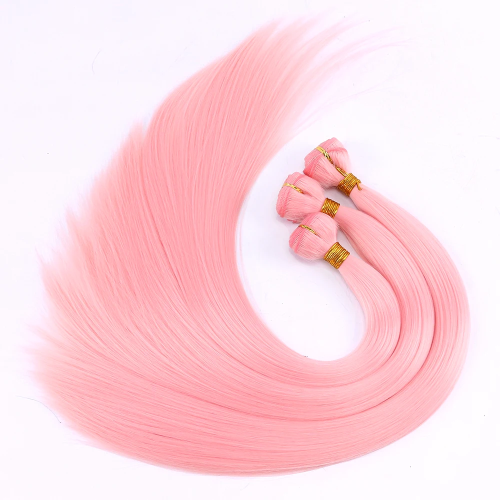 22 pollici 100 g/pz colore rosa giallo verde rosso grigio estensioni del tessuto diritto serico fasci di capelli sintetici per le donne nere