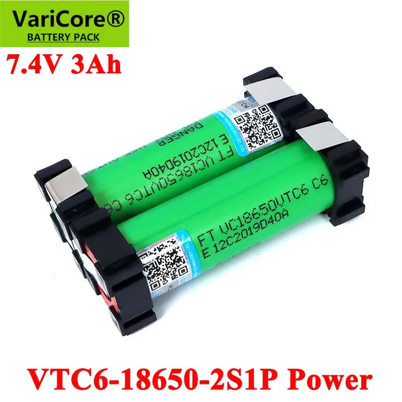 VariCore 5V/7.4V 18650 VTC6 2S1P 3000mAh 20 amps For wireless Screwdriver batteries DIY weld battery pack