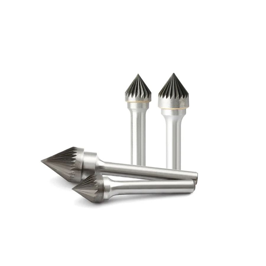 Lima rotante in metallo duro tipo J conica J0807/1008M06 JX1210/1613M06 utensile per incisione con fresa a testa in acciaio al tungsteno