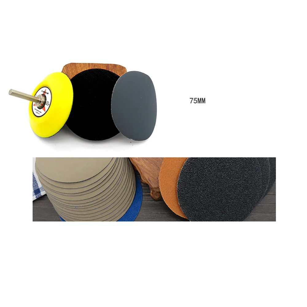 3in/75 Chà Nhám Đĩa Ba Lan Móc Vòng Ướt/Chống Thấm 60-10000 Nhám Sơn Mài Bề Mặt Nhám giấy Với Miếng Chà Nhám