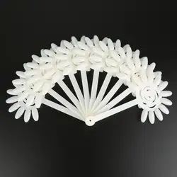 Hot 120Tips/10 Pair Nail Display False Tips Nail Art Design Acrylic Polish Board Practice Wheel Flower Shape Stickers Wheel Tool