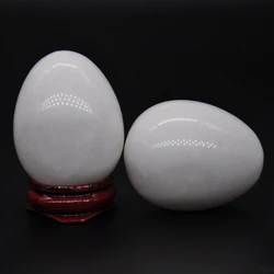 35x45mm White Jade Egg Shaped Stone Healing Natural Crystal Massage Minerale Gemstone Spiritual Decor Collection