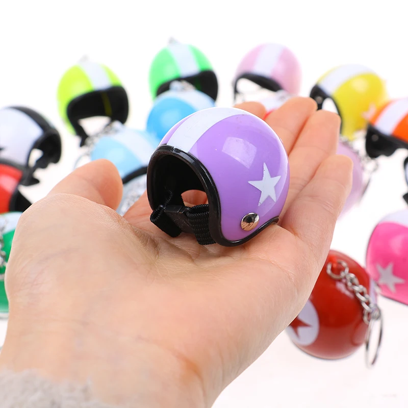 1PCS Motorcycle Helmets Key Chain Women Men Cute Safety Helmet Car Keychain Bags Hot Key Ring Gift Jewelry Wholesale