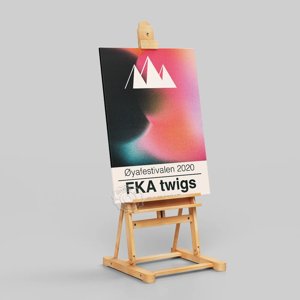 ملصق مهرجان أويا 2020 Fka Twigs، مطبوعات مجموعة مراوح Fka Twigs، صورة جدار الموسيقى الإلكترونية بريطانية، فن جداري تجريدي