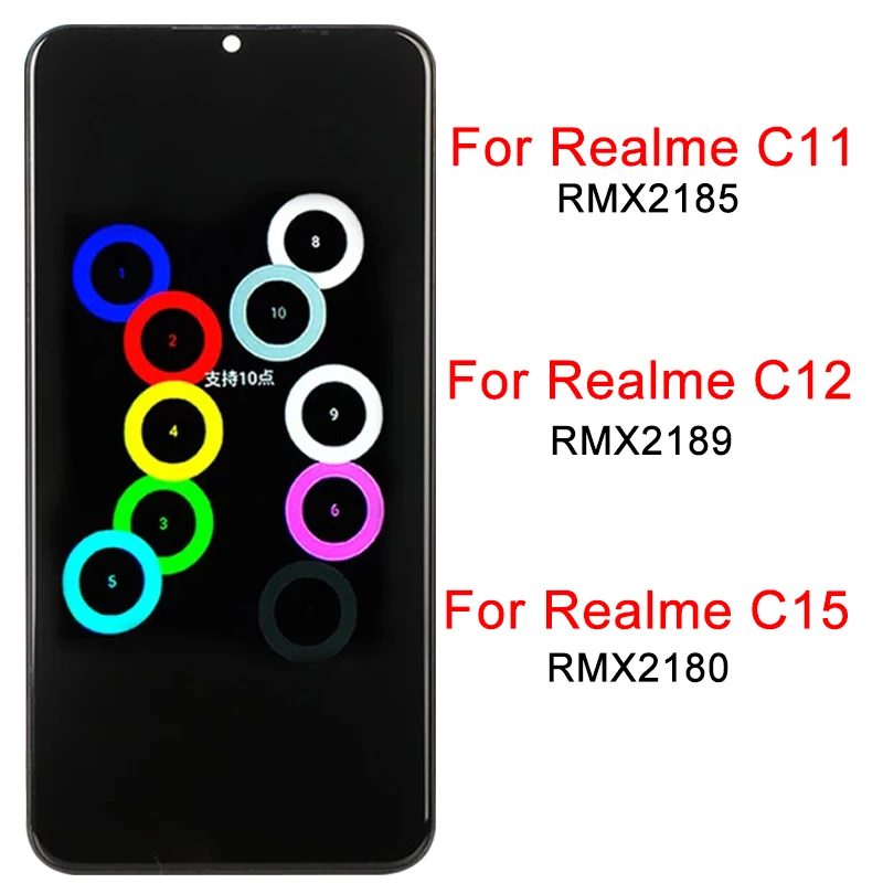 

For Realme C11 C12 C15 Display With Frame LCD Touch Screen 6.5" For Oppo Realme C15 RMX2180 LCD Screen Panel Parts