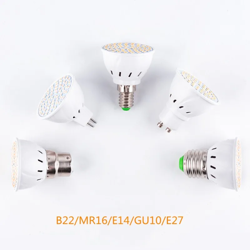 LED Spotlight GU10 E27 MR16 LED Lamp Bulb 220V 48 60 80LEDs 2835 SMD Warm White Cold White Light for Home Lampada LED Lighting