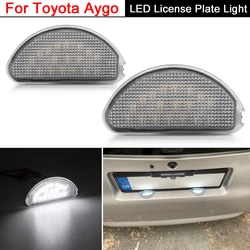 2Pcs White LED License Plate Light Number Plate Lamp For Toyota Aygo MK1 2005 2006 2007 2008 2009 2010 2011 2012 2013 2014