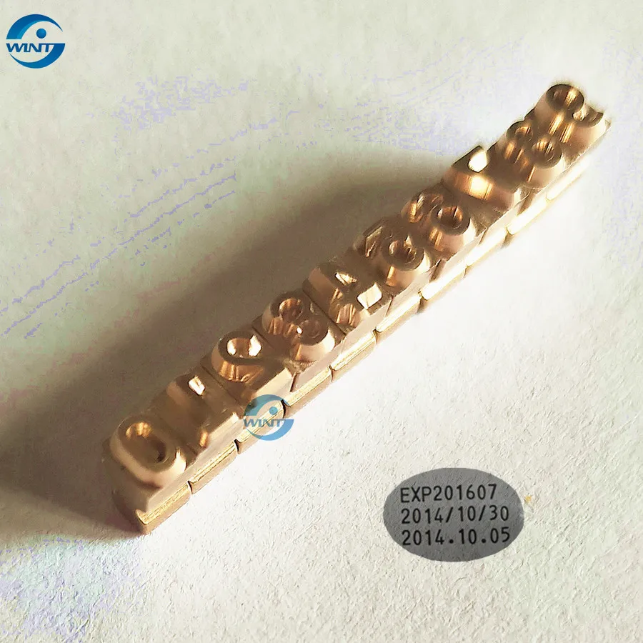 Fonte do alfabeto para estampagem a quente 3*3.5*6.8mm, letras em latão para estampagem a quente de tinta, código de validade, data de expiração. não