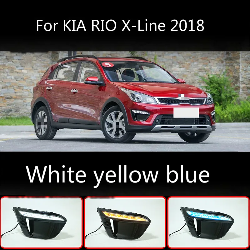 For KIA RIO X-Line 2018 2019 LED DRL headlight headlights daytime running lights fog lights fog light foglights Russian version